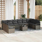 Garden Sofa Set 11 pcs Light Grey Poly Rattan