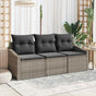 Garden Sofa Set 3 pcs Grey Poly Rattan