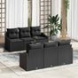 Sofa Set 7 pcs Black 55 x 55 x 37 cm Poly Rattan