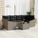 Garden Sofa Set with Cushion Manual 7 pcs Grey 55 x 55 x 37 cm