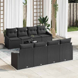 Sofa Set with Cushion with Storage 7 pcs Black Poly Rattan