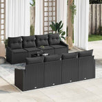 Sofa Set 7 pcs Black Poly Rattan