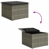 Garden Dining Set 5 pcs Grey Poly Rattan, Powder-Coated Steel - Extra Image