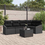 Garden Sofa Set 6 pcs Black Poly Rattan