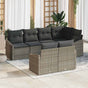 Garden Sofa Set 7 pcs Grey Poly Rattan
