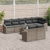 Garden Sofa Set with Cushion 9 pcs Light Grey Poly Rattan