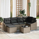 Garden Dining Set with Cushion with Storage 7 pcs Light Grey