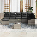 Garden Sofa Set with Cushion 8 pcs Light Grey Poly Rattan