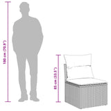 Garden Sofa Set with Storage 7 pcs Grey Poly Rattan - 45-Degree Angle