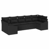 Garden Dining Set with Cushion with Storage 7 pcs Black