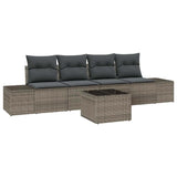 Garden Sofa Set with Cushion Manual 5 pcs Grey 55 x 55 x 37 cm - Front View