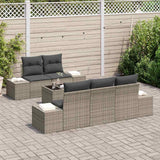 Garden Sofa Set with Cushion Manual 6 pcs Grey 55 x 55 x 37 cm - Side View