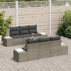 Garden Sofa Set 8 pcs Grey Poly Rattan
