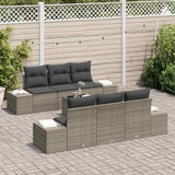 Garden Sofa Set with Cushion Manual 7 pcs Grey 55 x 55 x 37 cm - Side View