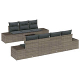Garden Sofa Set with Cushion Manual 8 pcs Grey 55 x 55 x 37 cm - Front View