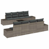 Garden Sofa Set with Cushion Manual 7 pcs Grey 55 x 55 x 37 cm - Front View