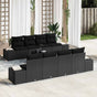 Garden Sofa Set 8 pcs Black Poly Rattan
