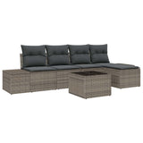 Garden Sofa Set with Cushion 5 pcs Light Grey Poly Rattan