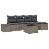 Garden Sofa Set with Cushion with Storage 6 pcs Light Grey - Front View