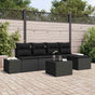 Garden Sofa Set 5 pcs Black Poly Rattan