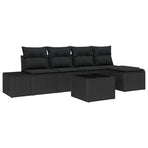 Garden Sofa Set 5 pcs Black Poly Rattan