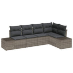 Garden Sofa Set 5 pcs Grey Poly Rattan