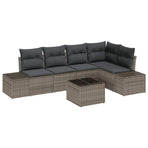 Garden Sofa Set with Storage Light Grey Poly Rattan