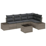 Garden Sofa Set with Cushion with Storage 6 pcs Light Grey - Front View