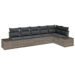 Garden Sofa Set 6 pcs Grey Poly Rattan