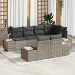 Garden Sofa Set 7 pcs Grey Poly Rattan