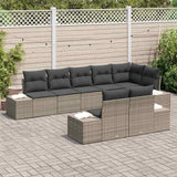 Garden Sofa Set 8 pcs Grey 319 x 154 x 85 cm Poly rattan - Side View