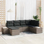 Garden Sofa Set 6 pcs Grey Poly Rattan