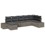 Garden Sofa Set 7 pcs Grey Poly Rattan