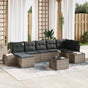 Garden Sofa Set 7 pcs Grey Poly Rattan