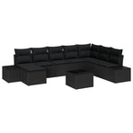 Garden Sofa Set 8 pcs Black Poly Rattan