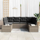 Garden Sofa Set with Cushion 6 pcs Grey Poly rattan