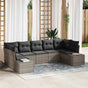 Garden Sofa Set 7 pcs 7-Seater Grey Poly rattan