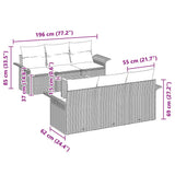 Garden Sofa Set with Cushion Manual 7 pcs Black 55 x 55 x 37 cm - Low Angle