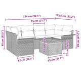 Garden Sofa Set with Cushion Manual 7 pcs Black 55 x 55 x 37 cm - Extra Image