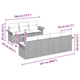 Garden Sofa Set with Cushion Manual 8 pcs Grey 55 x 55 x 37 cm - Extra Image