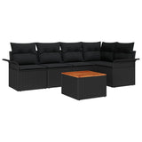 Garden Sofa Set with Cushion with Storage Manual 6 pcs Black