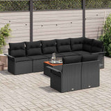 Garden Sofa Set with Storage 9 pcs Black Poly Rattan
