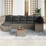 Garden Sofa Set with Storage 8 pcs Grey Poly Rattan