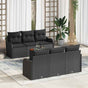 Garden Sofa Set 7 pcs Black Poly Rattan
