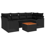 Garden Sofa Set 7 pcs Black Poly Rattan