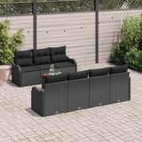 Garden Sofa Set 8 pcs Black - Side View