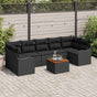 Garden Sofa Set 8 pcs Black Poly Rattan