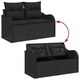 Garden Sofa Set 6 pcs Black Poly Rattan