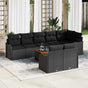 Garden Sofa Set 9 pcs Black Poly Rattan