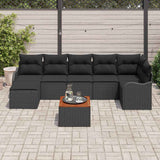 Garden Sofa Set 8 pcs Black - Side View